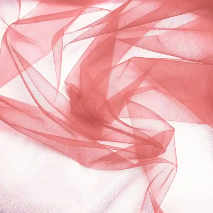 Elastischer Tüll extra breit Koralle Zertifiziert