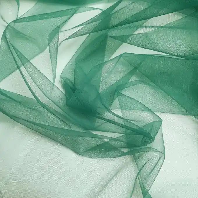 Online Kaufen Elastischer Tüll extra breit Tannengrün