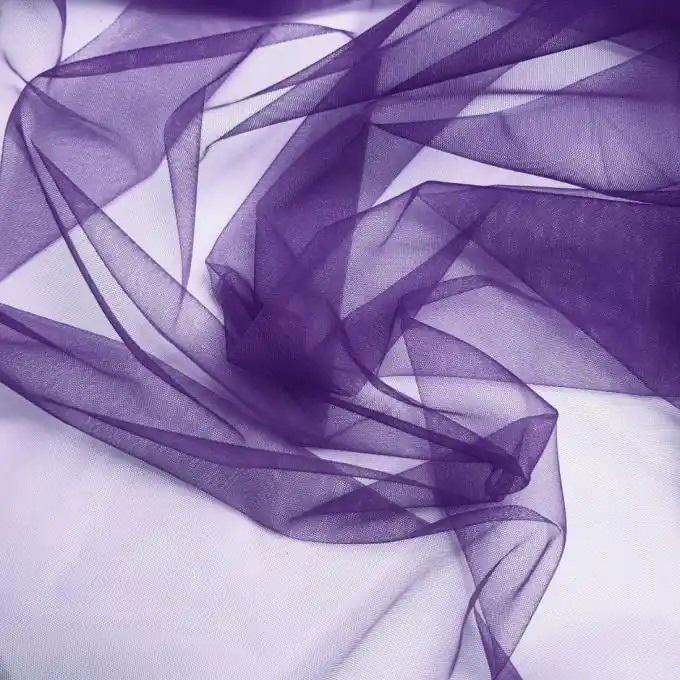 Elastischer Tüll extra breit Aubergine Handgefertigt