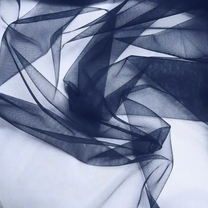 Neu Im Sortiment Elastischer Tüll extra breit Marineblau