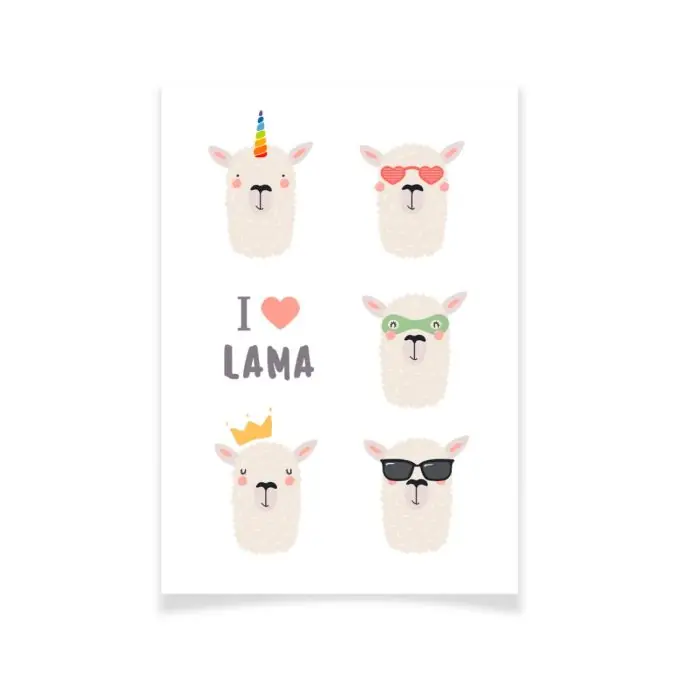 Original Ensemble Textile Tattoo Lamaköpfe