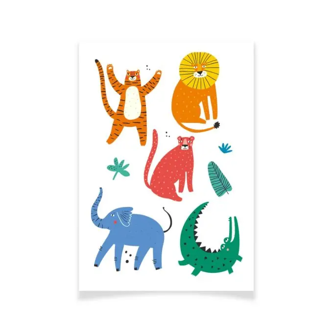 Ensemble Textile Tattoo Dschungeltiere Mengenrabatt