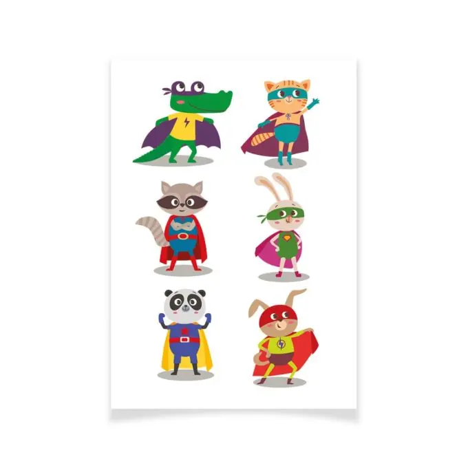 Weltweiter Versand Ensemble Textile Tattoo Supertiere