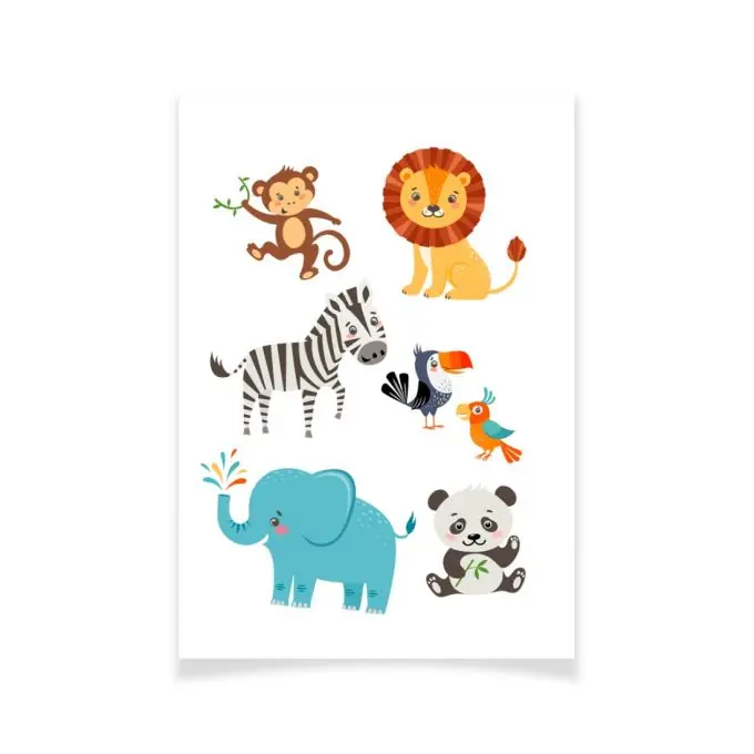 Ensemble Textile Tattoo süße Tiere der Savanne Jetzt Zugreifen