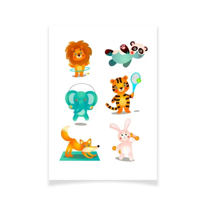 Ensemble Textile Tattoo sportliche Tiere aquarell Weltweiter Versand