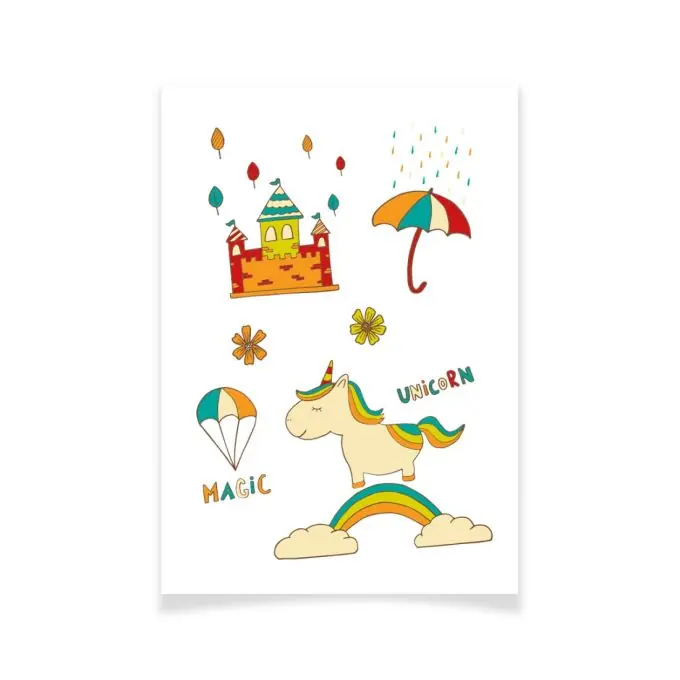 Exklusiv Ensemble Textile Tattoo Einhörner