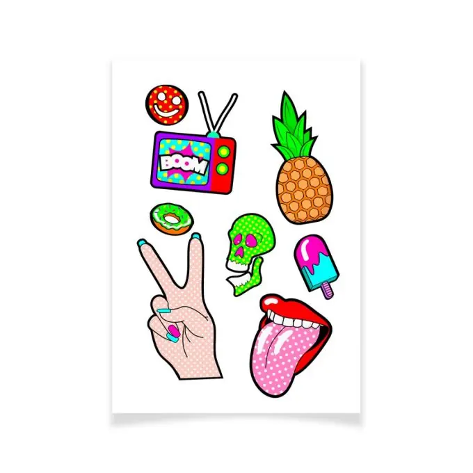 Letzte Chance Ensemble Textile Tattoo doodle Pop Art