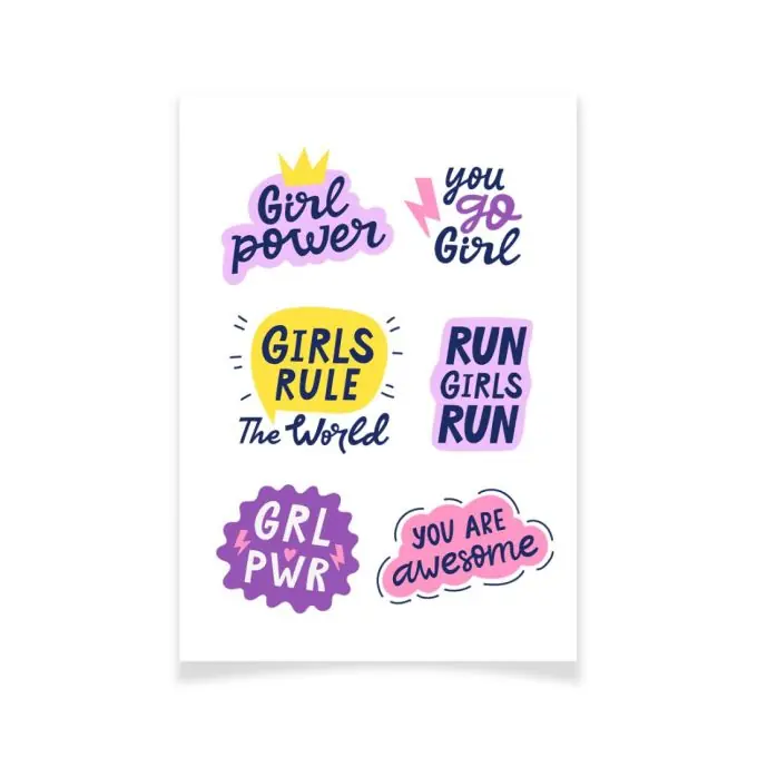 Ensemble Textile Tattoo Feminismus Girls rule Mengenrabatt