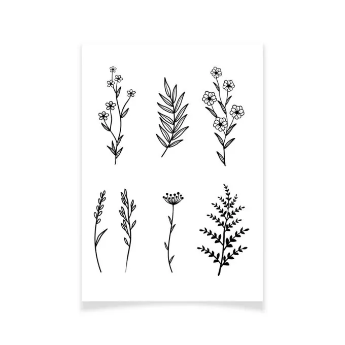 Schnäppchen Ensemble Textile Tattoo Blumen