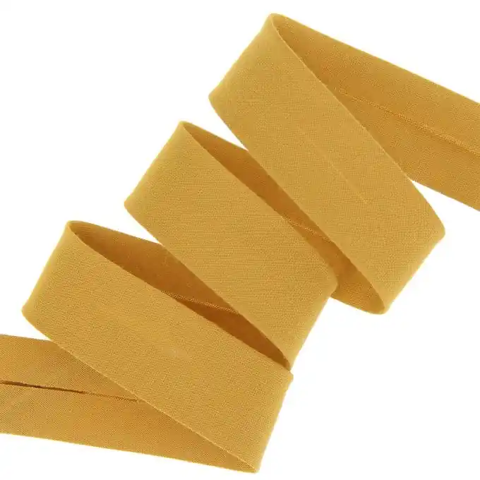 Schrägband Bio Baumwolle curry 20mm Expressversand