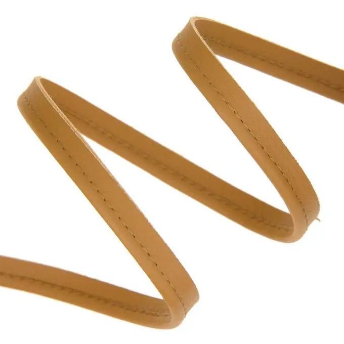 Paspel aus Kunstleder in Kamel-Farbe, Breite 10 mm Schneller Versand