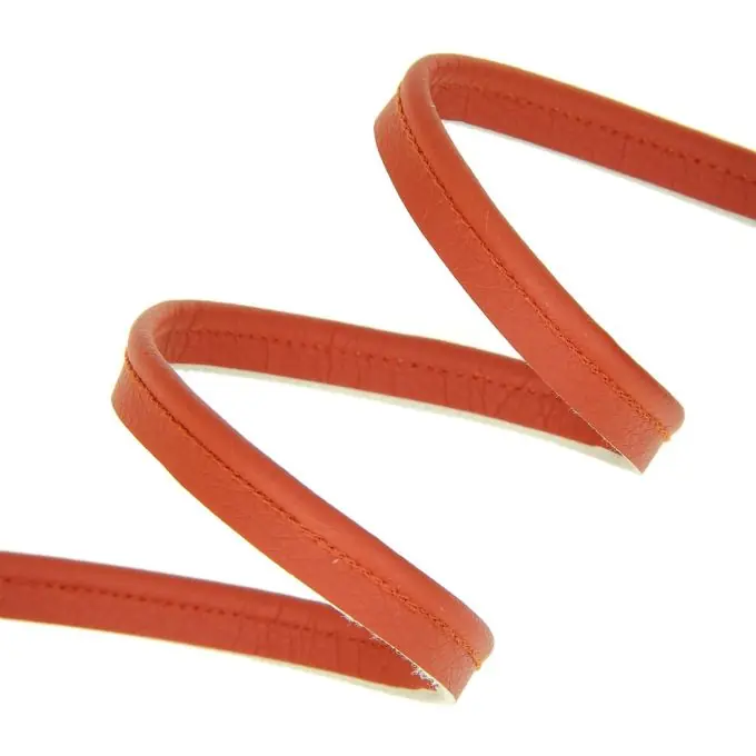 Neu Im Sortiment Paspel aus Kunstleder in Terracotta, Breite 10 mm