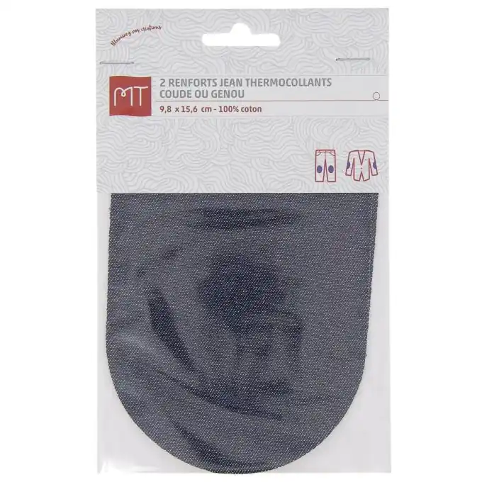 Expressversand Set mit 2 aufbügelbaren Jeans-Patches, 100% Baumwolle