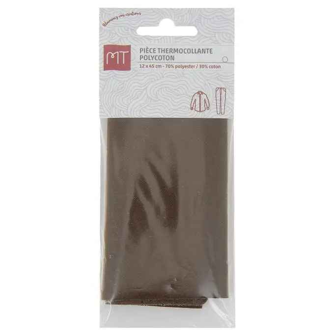 Zertifiziert Flicken Polycoton braun – 12 x 45 cm