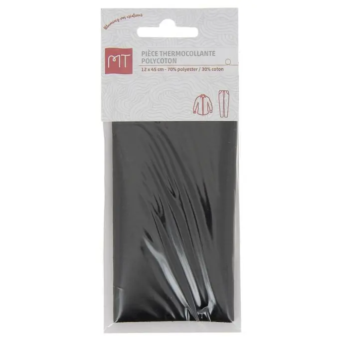 Flicken Polycoton- 12 x 45 cm – schwarz Sichere Zahlung