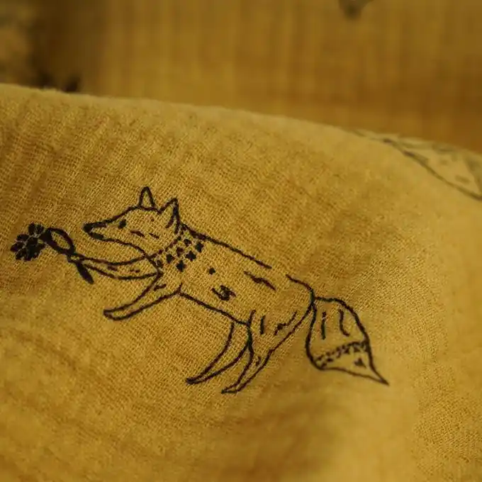 Double Gauze Füchse senfgelb Ab Werk