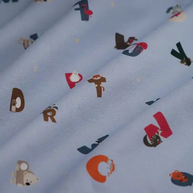 Dicker Baumwollstoff ABC blau Meistverkauft