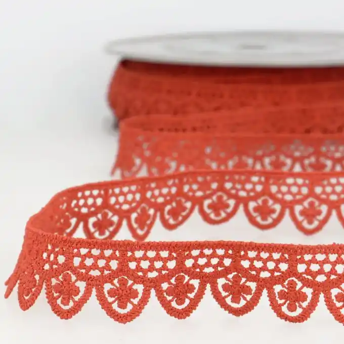 Band aus Guipurespitze rot 20 mm Top-Preis
