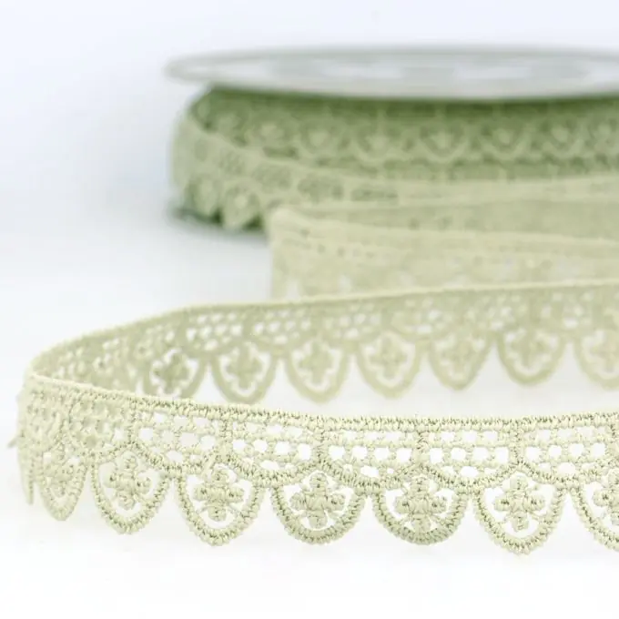 Band aus Guipurespitze salbei 20 mm Kostenloser Rückversand