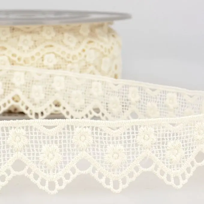 Sonderangebot Band aus Guipurespitze Blumen écru 30 mm