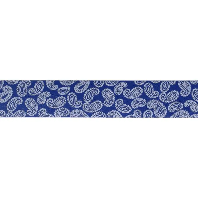 Limited Edition Gefaltetes Schrägband Paisley marineblau