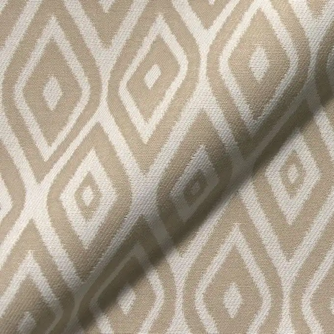 Outdoorstoff Jacquard wendbar Ikat Rauten Beige/Weiß Sofort Bestellen