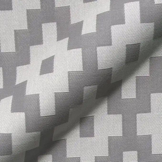 Sichere Zahlung Outdoorstoff Jacquard wendbar Aztec Grau/Weiß