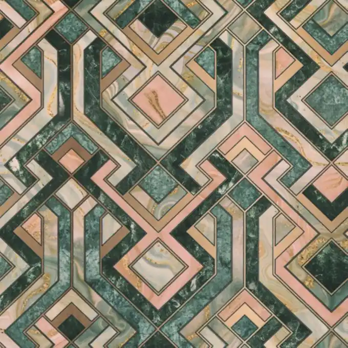 Samtstoff Marmoreffekt Grün Handgefertigt