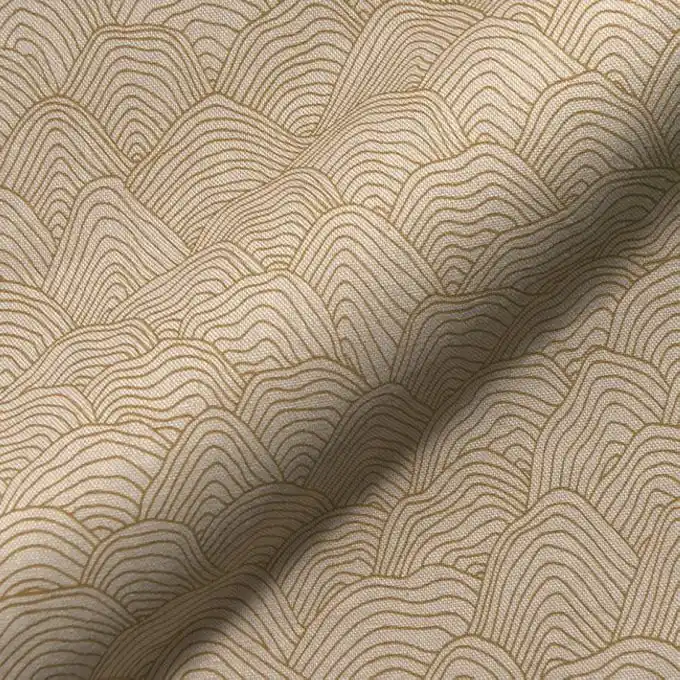 Sofort Bestellen Dekostoff Linenlook Wellen Senfgelb/Ecru