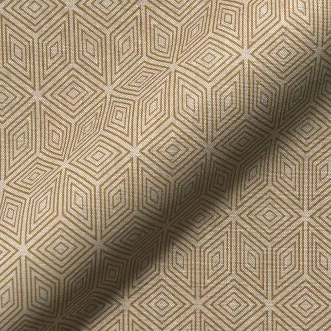 Dekostoff Linenlook 3D Senfgelb/Ecru Highlight