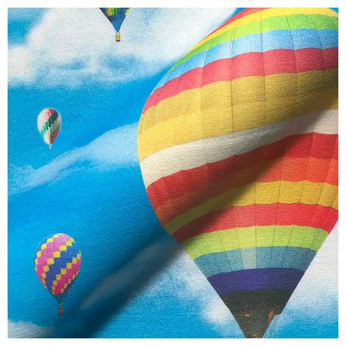 Sichere Zahlung Stoff Halbpanama Heißluftballon