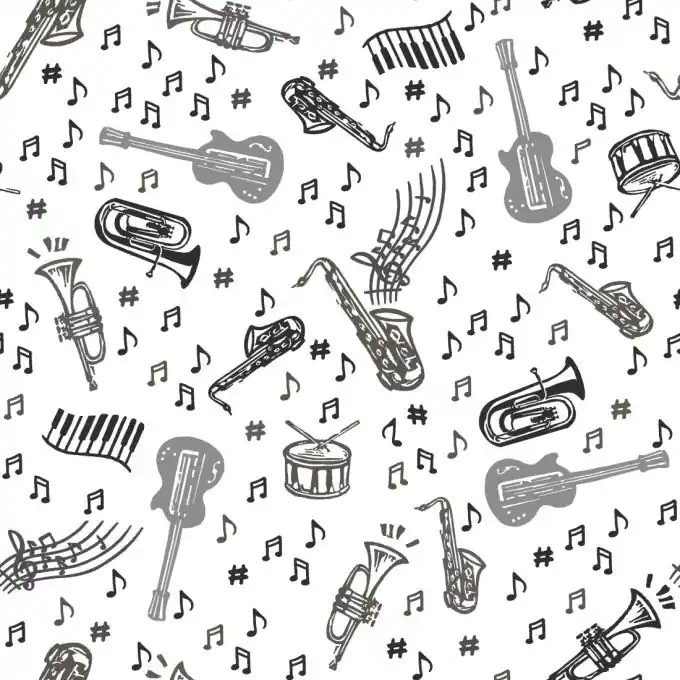 Cretonne Musikinstrumente Weiß Sichere Zahlung