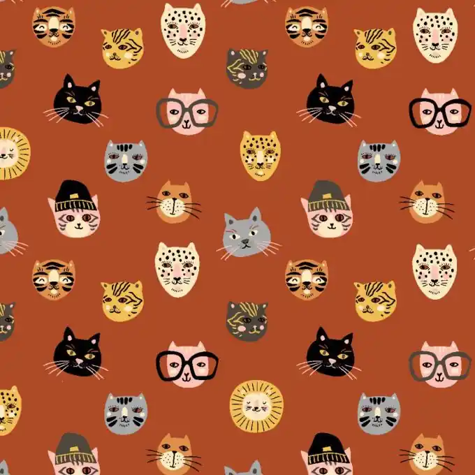 Zertifiziert Cretonne Felix Katze Orange