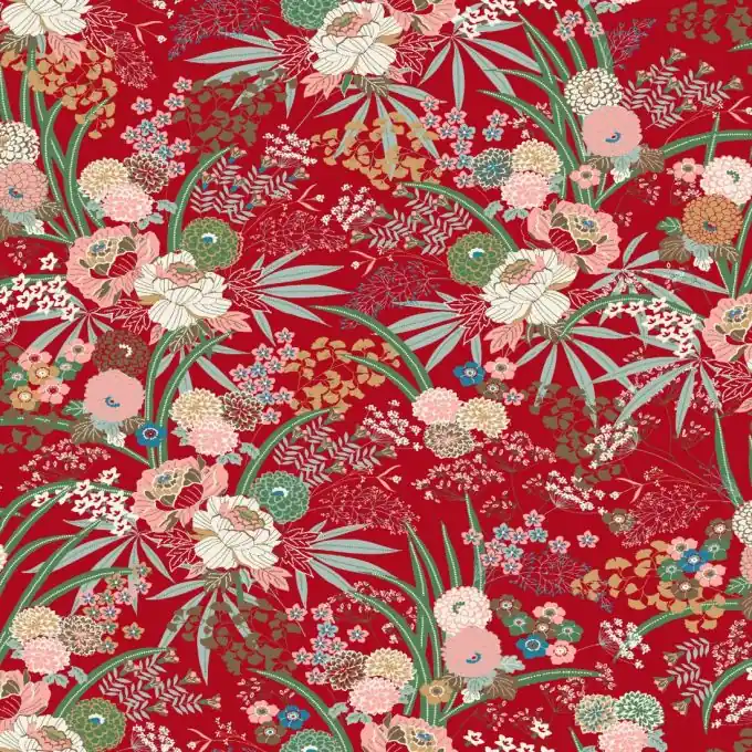 Aktuell Cretonne Art Deco Rot