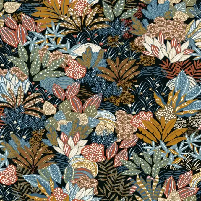 Heute Kaufen Baumwollstoff Wasserpflanzen Bunt