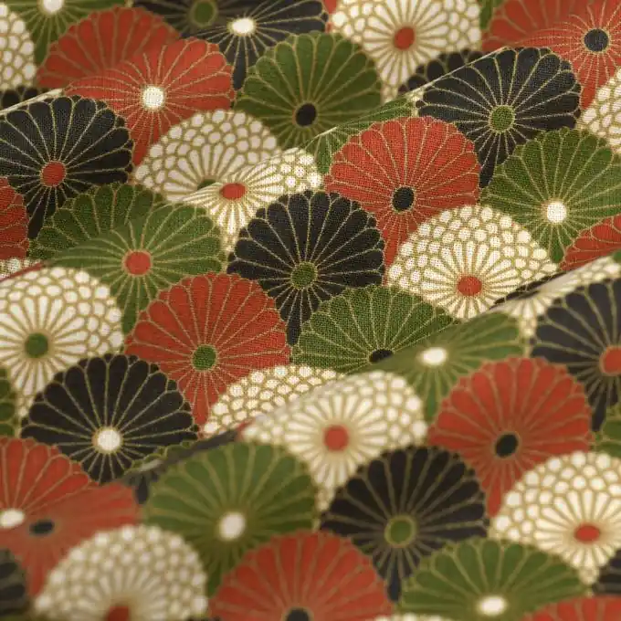 Gleich Bestellen Cretonne Mandala Rot Fächer Bunt