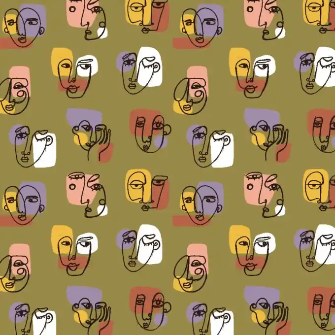 Geprüft Cretonne Art Pablo Khaki