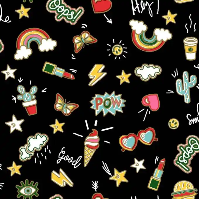 Cretonne Picto Fun Pop Schwarz Rabatt