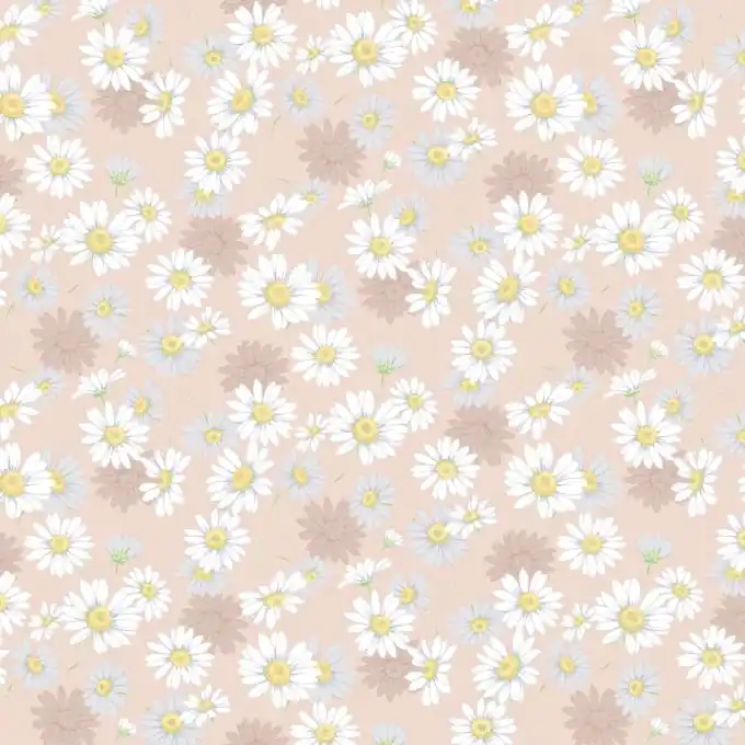 Beschichteter Baumwollstoff Puderrosa Gänseblümchen Jetzt Zugreifen