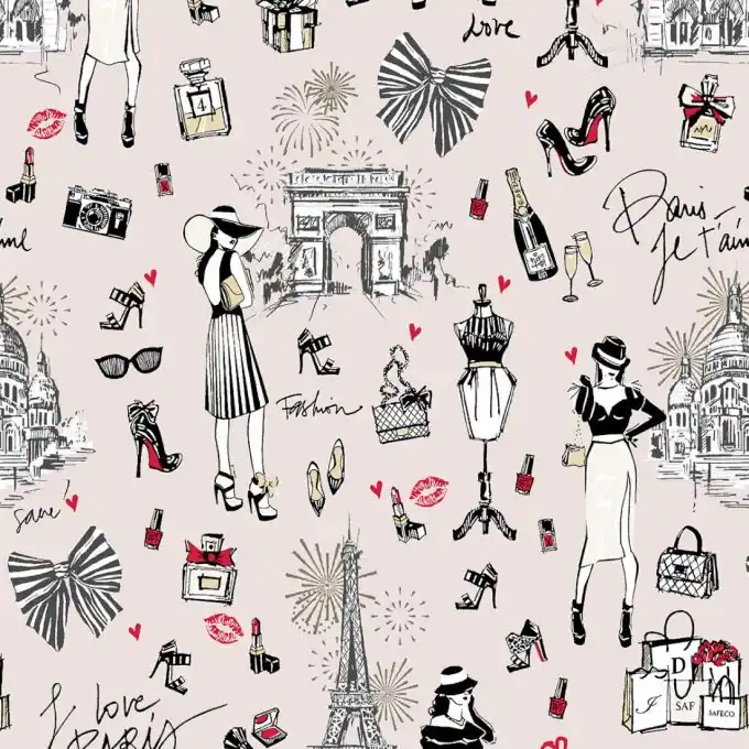 Beschichtete Cretonne Paris Chic Blassrosa Knallerangebot