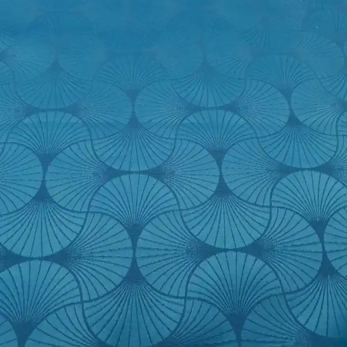 Markenprodukt Damast Muscheln Blau