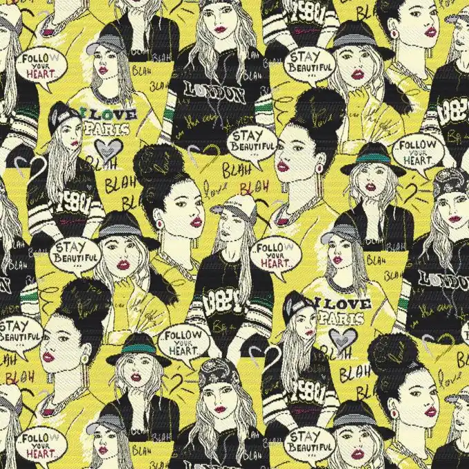 Top-Qualität Jacquard Frauen Gelb