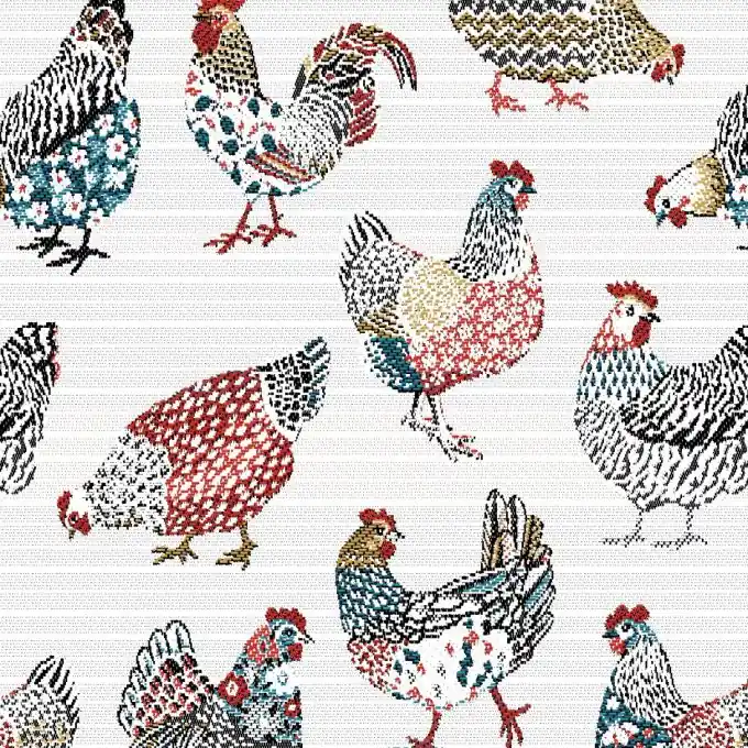 Jacquard Paulette Huhn Weiß Neue Kollektion