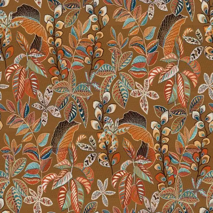 Jacquard Blätter Ocker Heißes Angebot