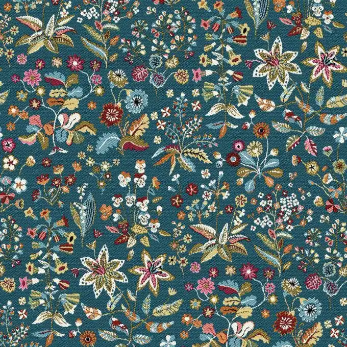 Jacquard Pflanzen Smaragdgrün Sichere Zahlung