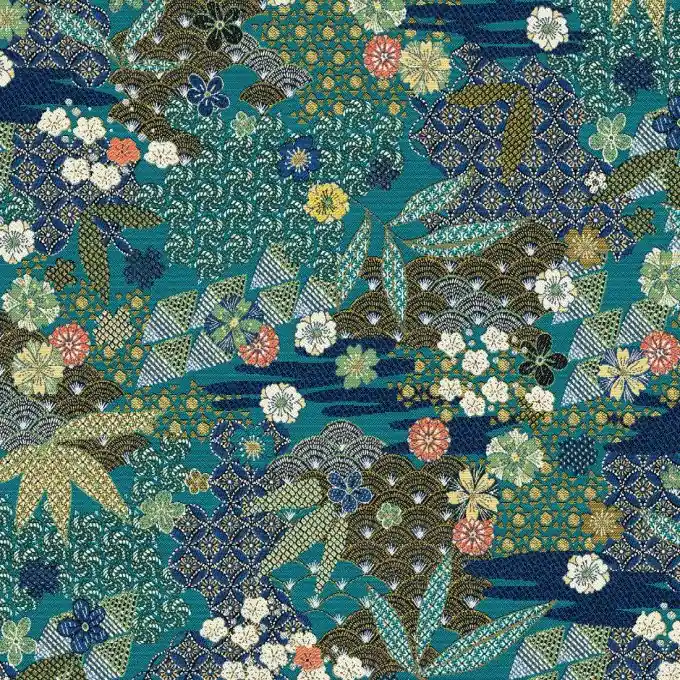 Ausverkauf Jacquard Patchwork Yang Türkis