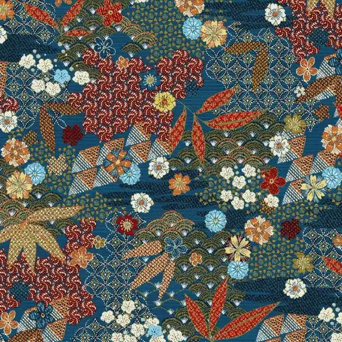 Kostenloser Versand Jacquard Patchwork Yang Blau/Rot