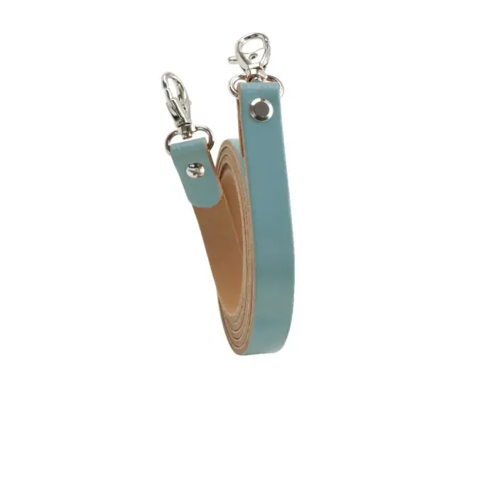 Riemen Schultertasche Leder Karabinerhaken Ringe Rauchgrau – Miyako Angebot