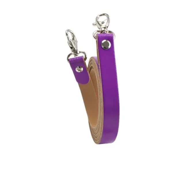Riemen Schultertasche Leder Karabinerhaken Ringe Violett – Miyako Top-Qualität