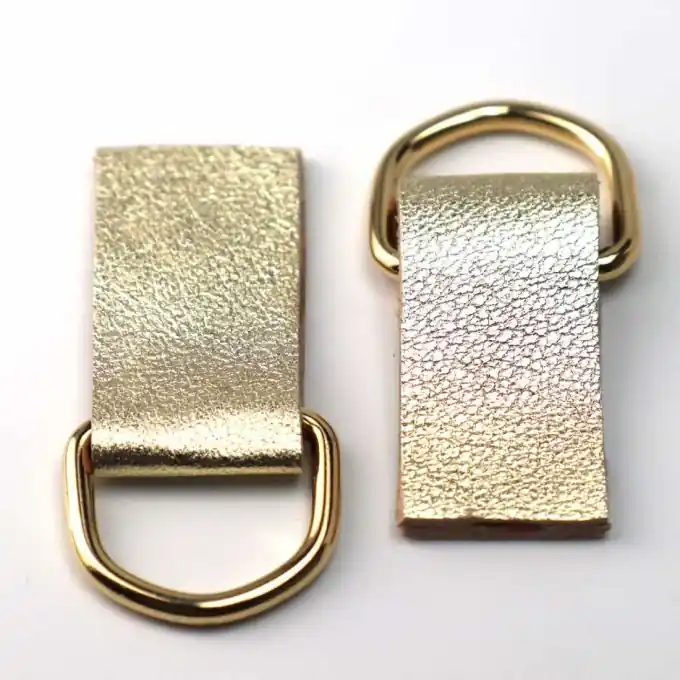 Nur Für Kurze Zeit 2 goldene Lederlaschen für Taschenriemen 15 mm – Miyako